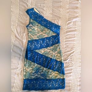 Ark & Co lace one shoulder mini dress